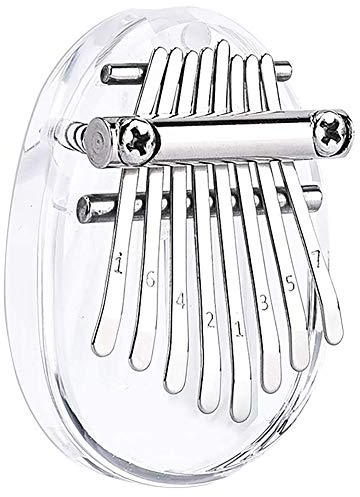 Tragbare Kalimba, Daumen Klavier, Mini Kalimba Daumen Klavier, Finger Percussion Kalimba, 8 Tasten Kalimba, Kristall Acryl Pocket Thumb Piano für Kindergeschenk, Musikanfänger (Transparent)