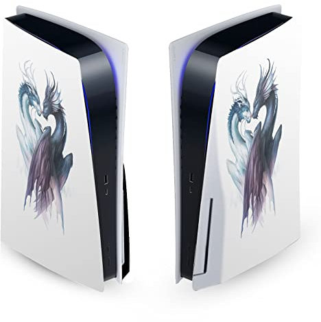 Head Case Designs Officially Licensed Jonas JoJoesArt Jödicke Yin And Yang Dragons Art Mix Vinyl Faceplate Sticker Gaming Skin Decal Cover Compatible With Sony PlayStation 5 PS5 Disc Edition Console