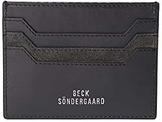 Becksöndergaard Kartenetui Damen Schwarz - Mix Card Holder (Cat Grey) - Kreditkartenhalter aus Leder mit Sieben Fächern - 11 x 8,5 cm