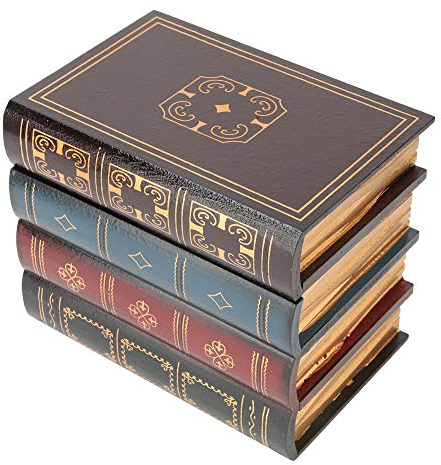 Falsche Buchbox 13,2 x 16 x 14 cm Vintage Europäischen Stil Alte Bücher Deko Buchattrappe Gefälschte Buch Aufbewahrungsbox Requisiten Schatzkiste für Regal Dekoration