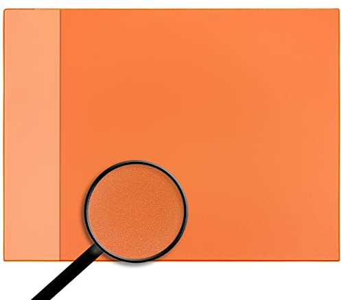 alles-meine.de GmbH XL große - Schreibtischunterlage/Unterlage - Größe & Modell & Farbwahl - 60 cm x 40 cm - Leder Effekt - orange - abwischbar - rutschfest - Schreibunterlage..