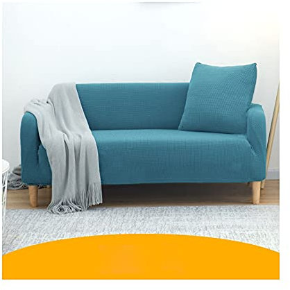 Daesar Eck Couch Überzug 2 Sitzer Polyester, Sofa Überwurf M 145-185 Eisblau Sofabezug Ecksofa Wasserdicht