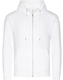 AWDis Just Hoods JH250 Unisex Organisch Hoodie mit Reißverschluss - Arktisches Weiß - 2XL