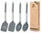 Pack of 4 Silicone Cooking Utensils Set, Non Stick Large Solid Spatulas, Heat Resistant Gray Slotted Spoons, Ideal BPA Free Kitchen Turners for Frying, Mixing,Serving,Draining,Turning,Stirring