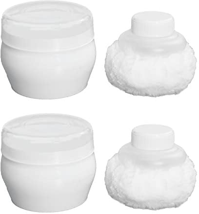 Alipis 2 Sets Baby Powder Puff Soft Face Body Powder Puff Sponge Box Case Comfortable Baby After Shower Powder Puff Cosmetic Container for Infant Newborn Toddler Use White