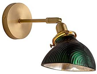 WFZRXFC Green Glass Shade Victoria Edison E27 Fixture Hard-Wired Wall Lamp Modern Vintage Industrial Wall Light Fitting Indoor Lighting Wall Sconce for Loft Bar Kitchen Living Room Bedroom