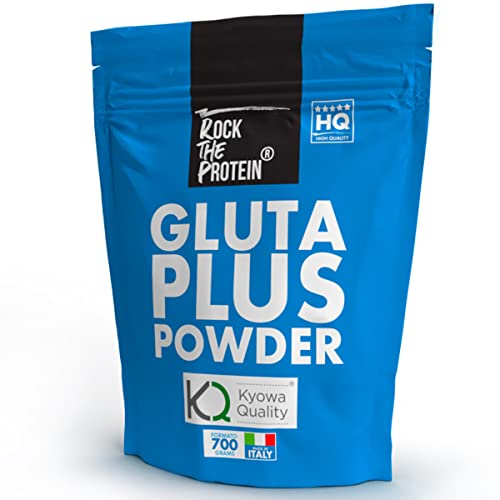GLUTAMMINA in Polvere Certificata Kyowa® 700g Rock The Protein® • L Glutammina Pura per Recupero Muscolare • Integratore Post Workout di Aminoacidi Essenziali In Polvere per Massa Muscolare