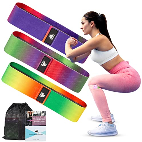 EVOLAND Widerstandsbänder 3er Set Fitnessband Resistance Band mit Tragebeutel Gymnastikband für Hüften, Gesäß und Ganzkörpertraining