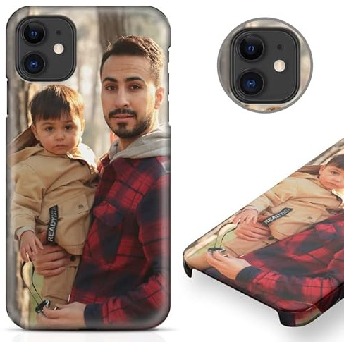 iPhone 11 Personalised Photo Phone Case | Customize with Photos, 3D Custom iPhone 11 Picture Case/Cover | Glossy 3D Hard Case for iPhone 11 Black