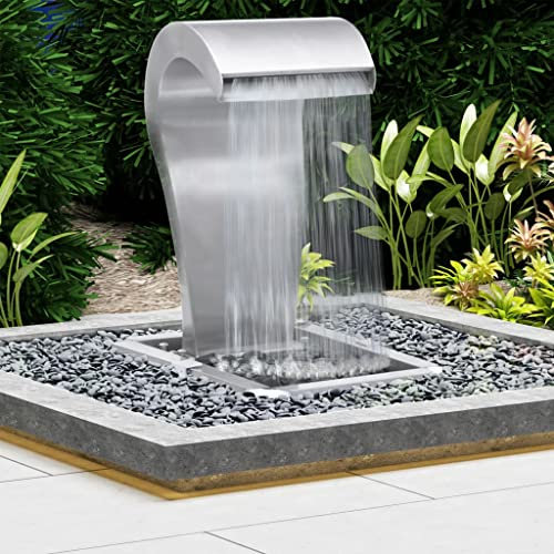 INLIFE Garten-Wasserfall Silbern 52,4x34,2x82 cm Edelstahl