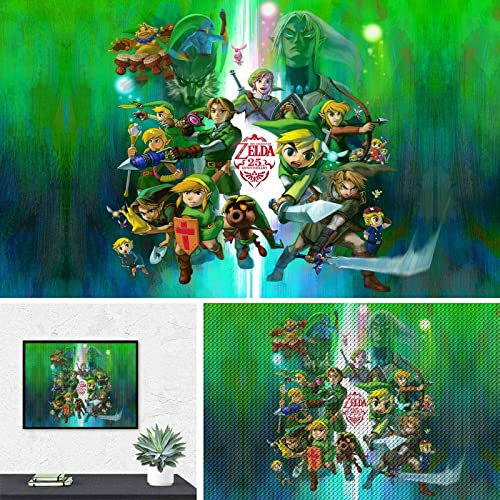 PAWCA 5D Diamond Painting Kits für Erwachsene und Kinder,The Legend Of Zelda,Drill Diamond Arts Malen nach Zahlen Kits für die Wanddekoration zu Hause(round drill)-50x50cm