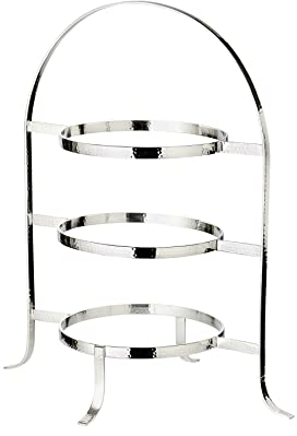 EDZARD Sina - Bandeja para platos (42 cm de altura, chapado en plata pesada, para 3 platos de 20 a 28 cm de diámetro, soporte para platos