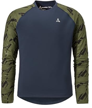 Schöffel Herren Longsleeve Lakata Trail M, atmungsaktives MTB Shirt, Fahrradtrikot mit 4-Wege Stretch und 4D BODY MAPPING, Langarmshirt für Radsport mit integriertem Brillenputztuch, navy blazer, 56