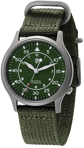 BERNY Herren Titanuhr Japanischer Sekundenzeiger Quarzwerk Titanium Analog Quarz Uhr T2566M Wasserdicht