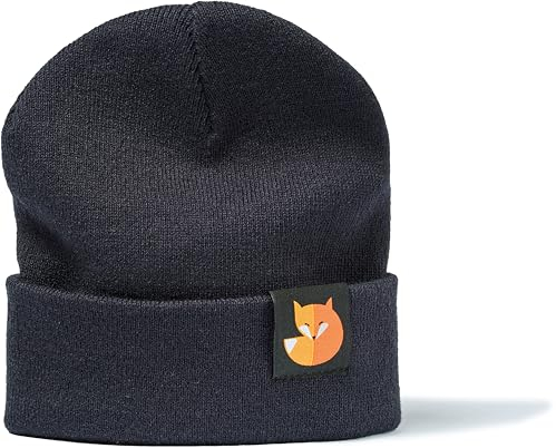 Strickmütze: Fuchs - Fox Wollmütze - Wintermütze/Rollmütze/Long Beanie/Mütze/Seemannsmütze/Unisex Herren Damen Outdoor Mütze Geschenk (Navy)