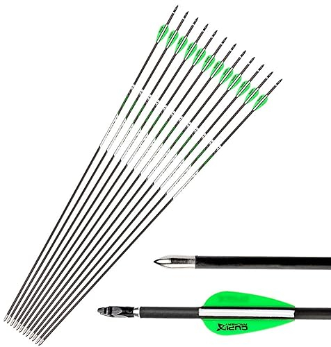 Elkrich 31 Zoll Pfeile für Bogenschießen Carbonpfeil Jagdpfeile Spine 600 700 800 Zielpfeile für Compound & Recurvebogen (Spine 600)