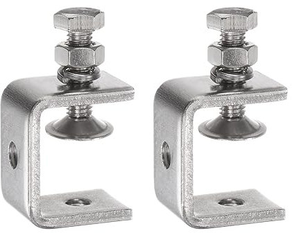 uxcell 2Pcs Stainless Steel C Clamps Mini 1 Wide Jaw Opening Small Metal U Clamp for Woodworking Welding Building Household Mounting