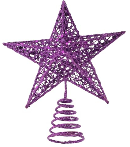 Abaodam Christbaumspitze Glitzer Weihnachtsbaumspitze Baumspitze Tannenbaumspitze Weihnachtsspitzen Baumschmuck Weihnachtsbaum Stern Topper Weihnachten Deko Christbaum Spitze Tischdeko