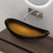 Sogood Lavabo à Poser Vasque en Verre Doré Lave Mains Ovale de Salle de Bains Petit Lave-Mains pour WC 53,5x35,5x16 cm Minerva08
