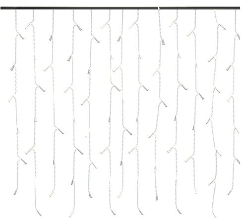 Tidyard LED-Vorhang 1000 x (40-72) cm (B x H) mit Eiszapfen Mit 400 LEDs 8 Lichtmodi Weihnachtsdekoration LED Lichterkette Weihnachtsbeleuchtung Eiszapfen-Lichterkette Lichternetz für Weihnachtsbaum