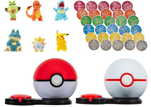 Pokémon PKW2982 - Surprise Attack Multipack - Spielset mit 6 Figuren, Zwei Pokéballe und 30 Angriffsscheiben, offizielles Spielset
