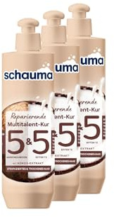 SCHAUMA 5&5 Reparierende Multitalent-Kur (3x 300 ml), Haarmaske repariert das Haar intensiv, Haarkur für Splissversiegelung & weniger Haarbruch, für strapaziertes und trockenes Haar