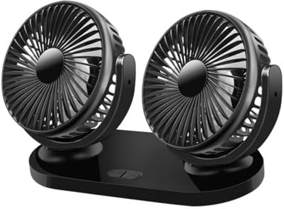UKCOCO Ventilateur Usb de Voiture à Double Tête pour Voiture Refroidisseur de Véhicule Ventilateur Électrique Portable pour Voiture Camion Suv Camping-car Bateau