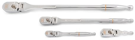 GearWrench 4 Piece 1/4, 3/8, and 1/2 Drive 120XP Full Polish Flex Handle Teardrop Ratchet Set | 81230XP