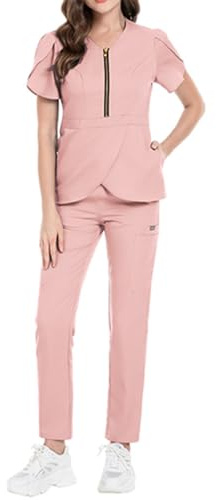 Gefomuofe Ensemble d'uniforme d'infirmière pour femme, vêtement de travail, uniforme d'infirmière, pour spa, soins de santé
