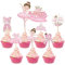 Prasacco 28 Stück Ballerina Cupcake Toppers, Tanzende Mädchen Ballerina Geburtstag Tortendeko Ballerina Geburtstag Deko Mädchen Tanzende Deko Kuchen Topper Geburtstagsparty, Kuchendekorationen