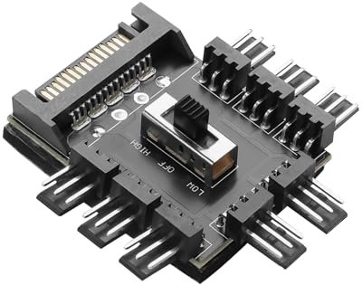 YACSEJAO 3 Pin Chassis Fan Hub, 12V SATA 1 to 8 Multi Way Computer Cooling Fan Splitter Controller Hub for PC Desktop Computer Motherboard