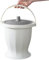Pot de chambre portable avec couvercle poignée, casserole de lit robuste, bouteille d'urinoir antidérapante avec base amovible, toilettes lavables et réutilisables pour enfants adultes, blanc + gris