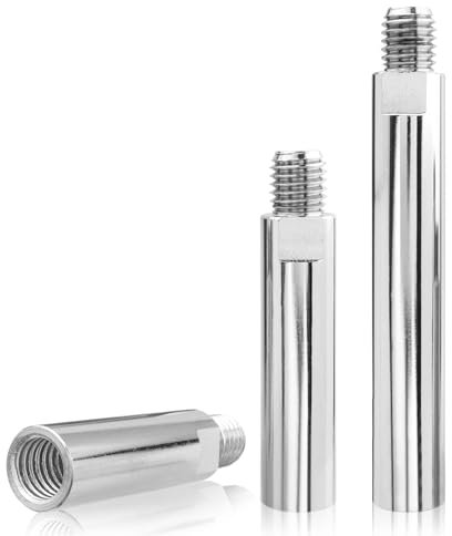 Mesee 3 Pieces 5/8-11 Thread Angle Grinder Extension Connecting Rods 80mm 100mm 140mm Rotary Polisher Adapter Extender Rod Stainless Steel Extension Shaft Polishing Attachment Accessory Set