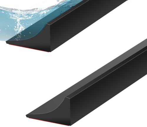 lafo Selbstklebende Duschschwelle Duschdichtung, Schwallschutzleiste Dusche Selbstklebend, 200CM Begehbare Dusche Boden Wassersperre, Water Stopper Strip für Nass- und Trocken-Trennung (Schwarz)