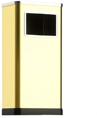 Poubelle de Cuisine Stainless Steel Trash Can with Lid, Commercial Metal Garbage Can with Removable Inner Bucket and Ashtray Top, for Office, Hotel, Indoor and Outdoor pour chambre ou salon(Gold)
