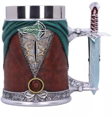 Monrunkg Taza de Cerveza Medieval El Señor de los Anillos, Taza de café de Gran Capacidad, Revestimiento extraíble de Acero Inoxidable, Recuerdo Coleccionable