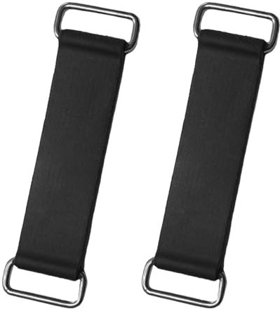 Hirificing 2 x Gummibandgurte, Batteriekasten, Spanngurt, dehnbarer Akku-Spanngurt, fester Gurt, Halter, Mopedgurt mit Metallschnallen, für ATV, Roller, Motorrad, Zubehör, Teile, Schwarz