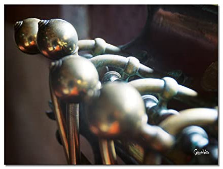 Glücksvilla - Köstliches Zapfen - div. Maße (Leinwand-Bild 2 cm, 80 x 60 cm) aus DE - Kunstdruck XXL Deko-Wandbild Quadrat - Bier Kupfer Zapfanlage Kneipe Bar Fotografie