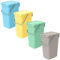 Cubo de basura para cocina, 4 x 20 l, plástico, con tapa y marco extraíble para colgar bolsas de basura, cubo de basura de cocina con soporte de pared, fácil separación de basura, multicolor