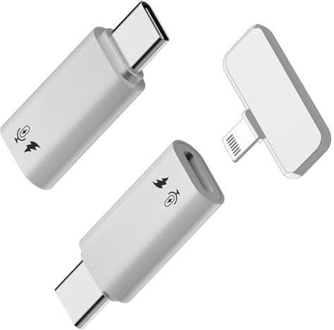 Duttek Adattatore da USB C a microfono Lightning, confezione da 2 adattatori USB tipo C maschio a Lightning femmina, per ricevitore microfono Lavalier, scheda audio e OTG, adatto per i-Phone serie 16