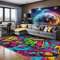 bamyum Funny Gamer Bedruckter Teppich Chenille-Druck Maschinell Hergestellt für Spielzimmer, Gamer-Teppiche Schlafzimmer, Videospiel Waschbarer Gaming-Teppich 160x230