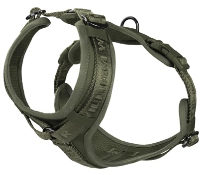 William Walker Jacquard Hundegeschirr – Ergonomisch, Verstellbar & Komfortabel – Atmungsaktives Mesh & Neopren – Leicht, Strapazierfähig & Vegan (Grün, L/XL)