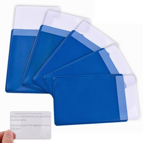 Taschenlupe aus Kunststoff, 3-fache Fresnellinse mit Kartenhalter, Kreditkartengröße, praktische Leselupe zum Lesen, Feuerstarter, Notfall, Überleben, Outdoor, Klassenzimmer, 5 Stück