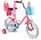 RULLY Bicicletta per bambina 14 pollici rosa con rotelle – Bici per bambini con cestino e seggiolino bambola per 3–5 anni, regalo per bambine