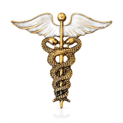 YIQPKUM Vintage Äskulapstab Broschen Anstecker für Krankenschwestern Ärzte Schmuckgeschenk Medizin Symbol