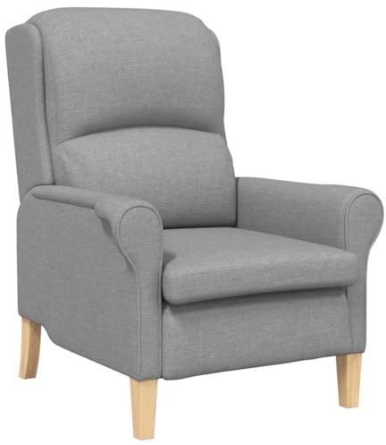 vidaXL Armchair Light grey 76 x 94 x 102 cm Fabric, Stylish Armchair, Modern Ergonomic Chair, Chic Seating, Durable Plush Lounge Furniture, Comfortable Indoor