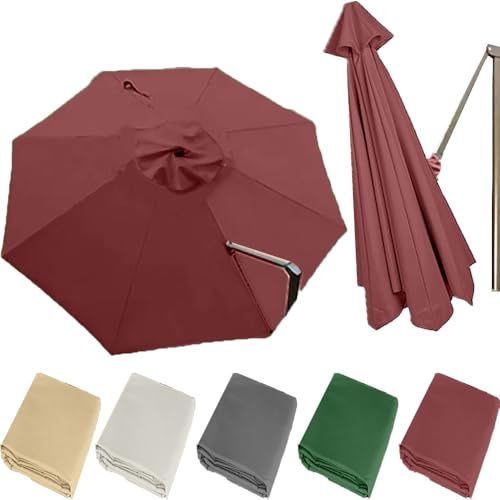 QSPNVFB Rond Parasol Déporté Auvent De Rechange 3m 8 Baleines Toile De Rechange Pour Parasol De Jardin, Couverture De Rechange Pour Parapluie Piscine