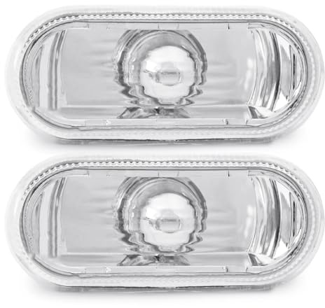 Easy Link 2x Seitenblinker Weiß Blinker Blinkleuchte Kompatibel mit VW Golf Passat Caddy Polo Amarok T5 Sharan Lupo Bora Up Seat Ibiza Leon Toledo Alhambra