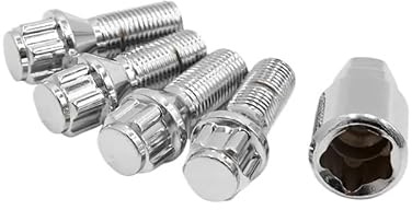 Radbolzen,Sicherheits Radschrauben Auto-Radnaben-Reifenschrauben, 14 Mm X 1,5, Silberfarben, 4 Stück Felgenschloss-Radmuttern Mit Schlüssel, Radmutternersatz