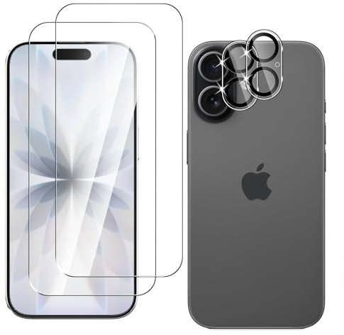 Hengnewro für iPhone 17 für Panzerglas,2 Folie+2 Kameraschutz | HD Panzer Schutz Glas, 9H Härte Schutzfolie Anti-Kratzen, Ultra-klar Hartglas, Panzerfolie Anti-Fingerabdruck Displayschutz